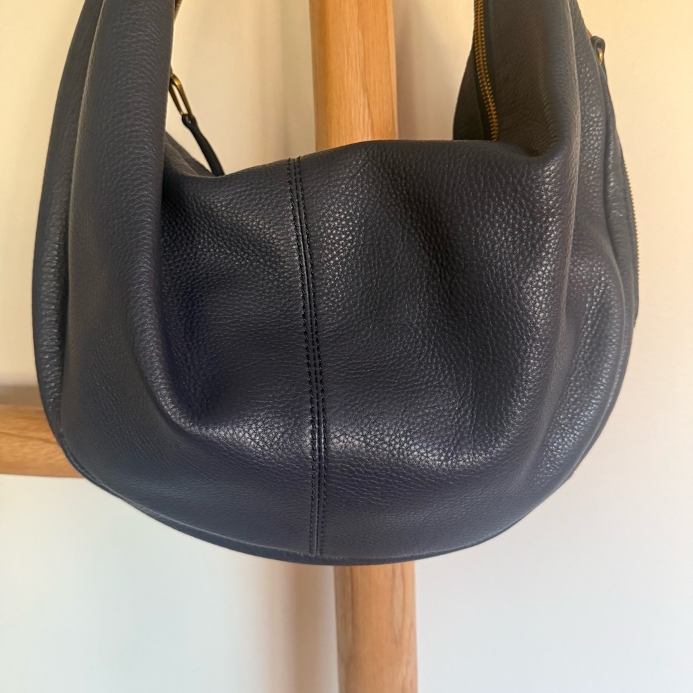 Navy Leather Hobo Purse - Picture 2 of 11